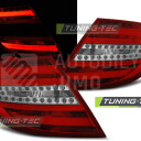 Zadní světla, lampy Mercedes C W204 07-10, sedan, LED proužky, červeno-bílé.