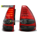 Zadní světla, lampy Toyota Land Cruiser 120 03-09, LED, červeno-kouřové