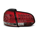 Zadní světla, lampy Volkswagen Golf 6 08-12, LED proužky, červeno-bílé