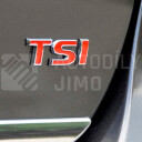 Znak, logo, emblém, nápis Škoda, VW TSI 3D červený - samolepící 
