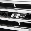 Znak, logo, emblém, nápis VW R-line - na přední masku, černý, kovový