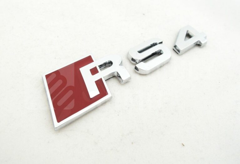 Znak, logo, emblém, nápis Audi RS4, 3D, nalepovací