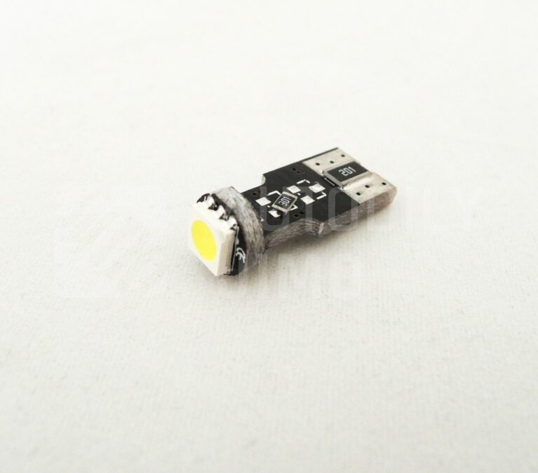 Superlight LED autožárovka T10 W5W 12V 1 Led dioda SMD 5050 bílá 6500K CANBUS