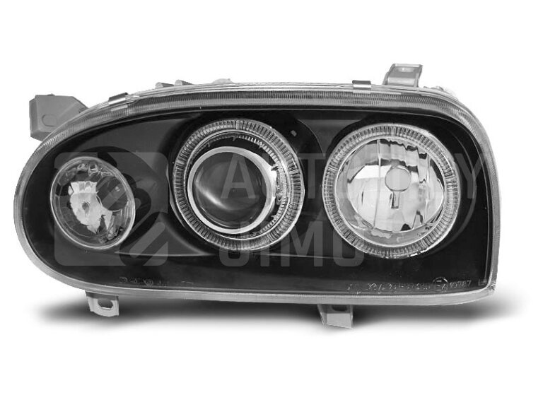 Přední světla, lampy Angel Eyes VW Golf III 91-97 černá 