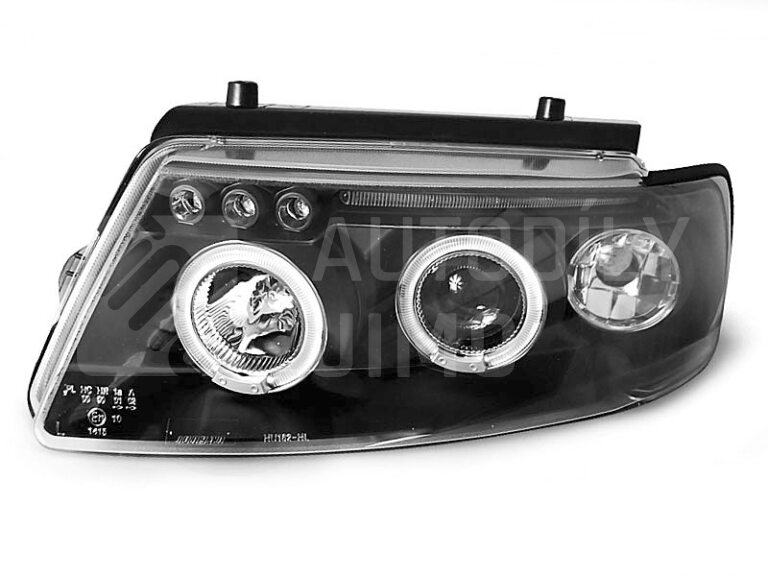Přední světla, lampy Angel Eyes VW Passat B5 96-00 černá H1, diody