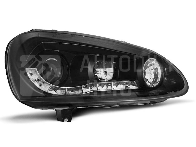 Přední světla, lampy VW Golf V 03-08 Day light černé H1
