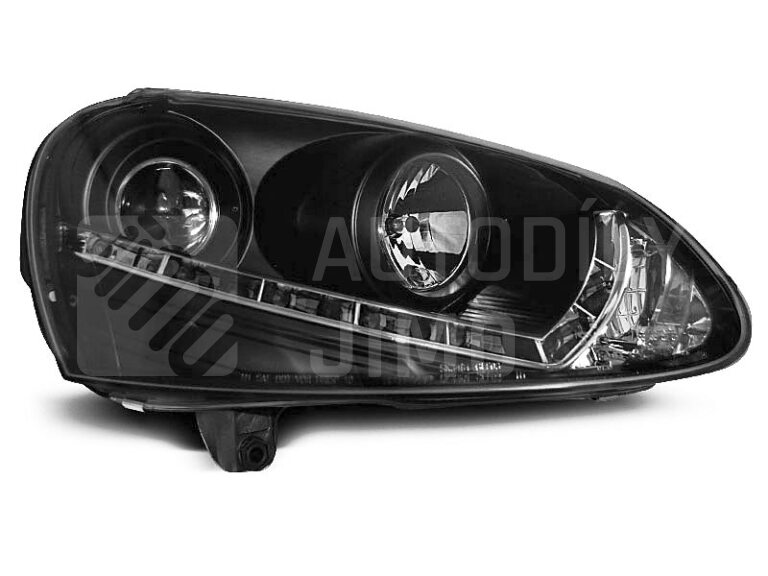 Přední světla, lampy VW Golf V 03-08 Day light černé