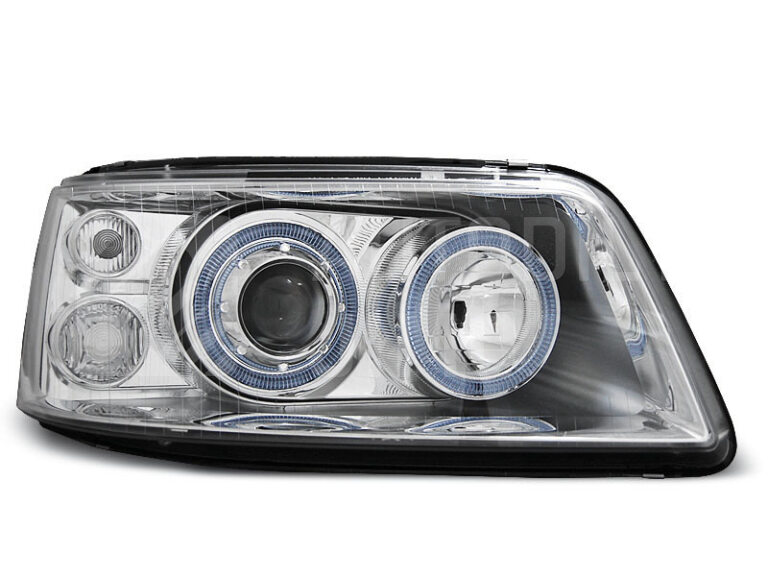 Přední světla, lampy Angel Eyes VW T5 Transporter, Multivan 03-09 chromová